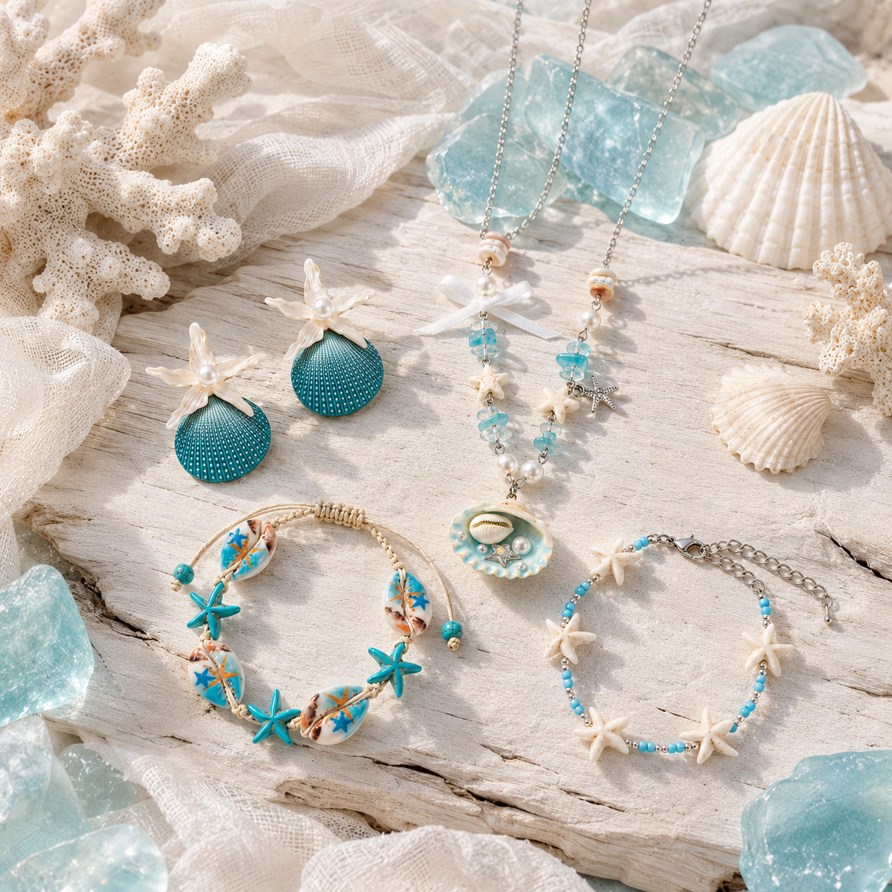 WW DREISEGEL Ocean Jewelry Set lifestyle and detail image