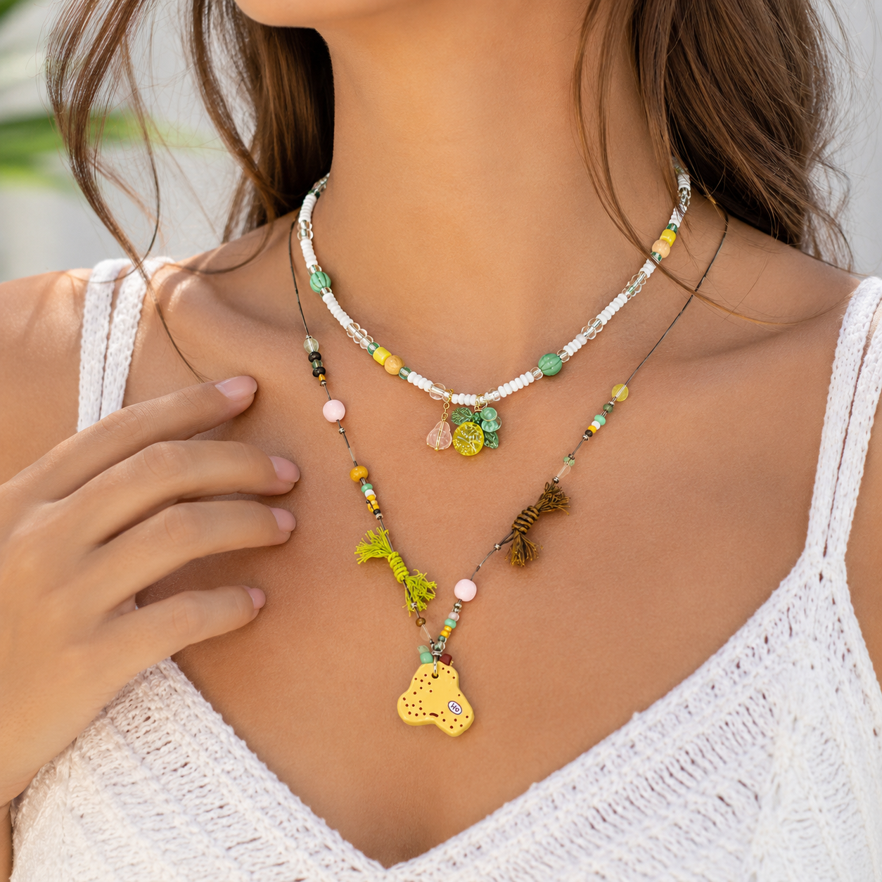 WW DREISEGEL Necklace Set lifestyle and detail image