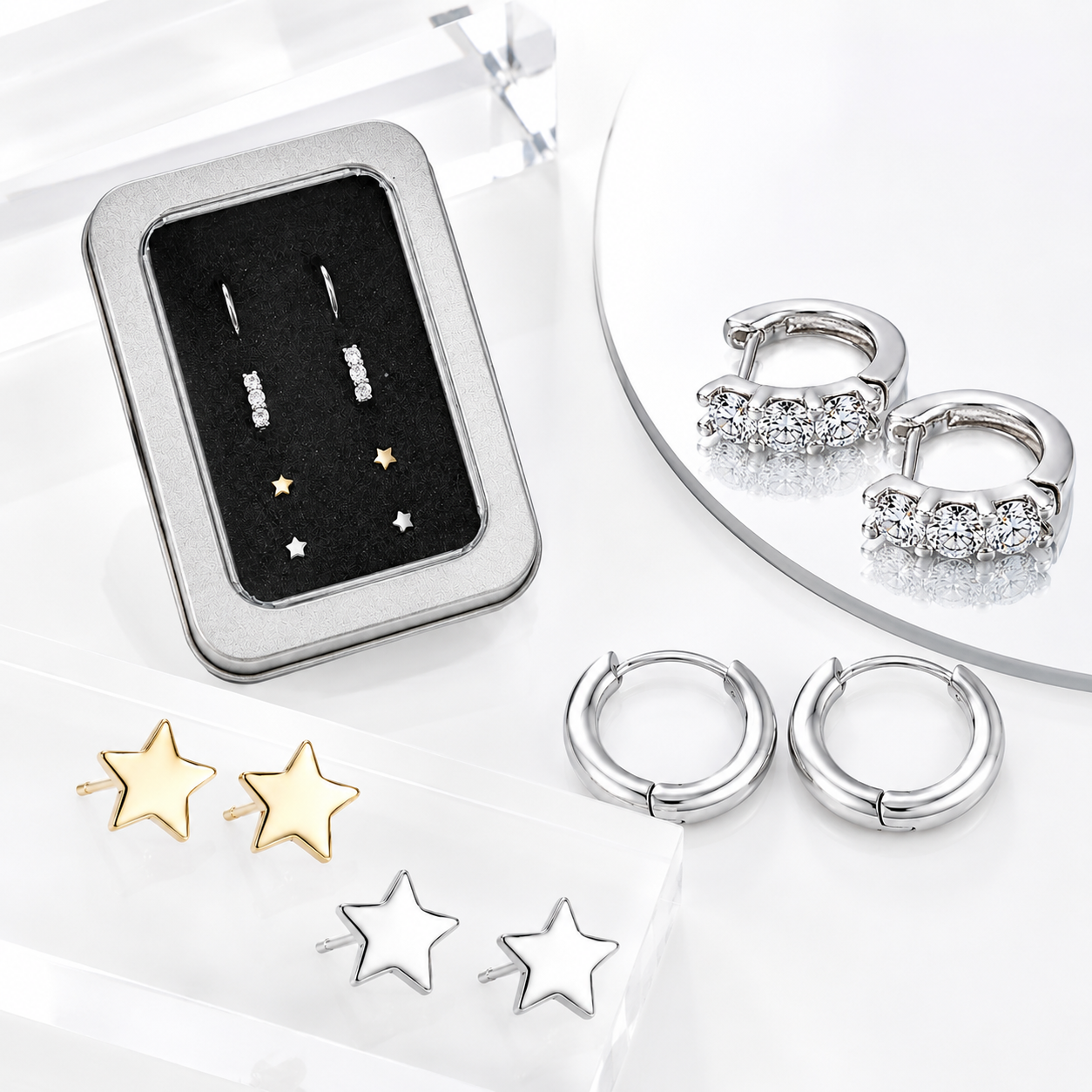 WW DREISEGEL Earring Set lifestyle and detail image