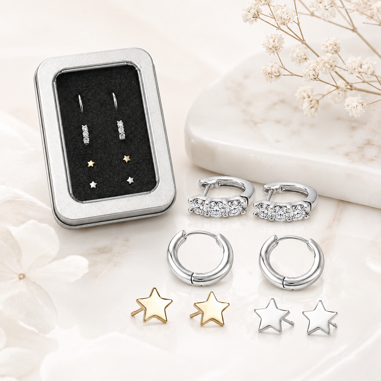 WW DREISEGEL Earring Set lifestyle and detail image