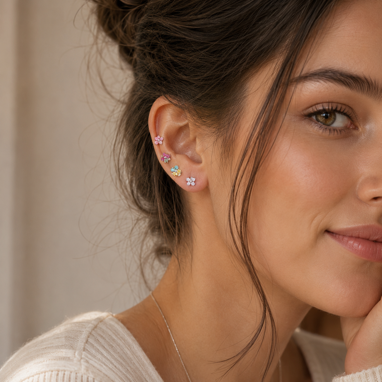 WW DREISEGEL Cartilage Earrings lifestyle and detail image