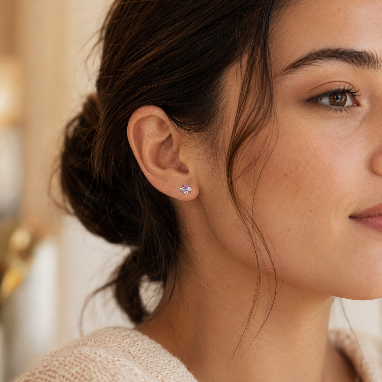 WW DREISEGEL Cartilage Earrings lifestyle and detail image