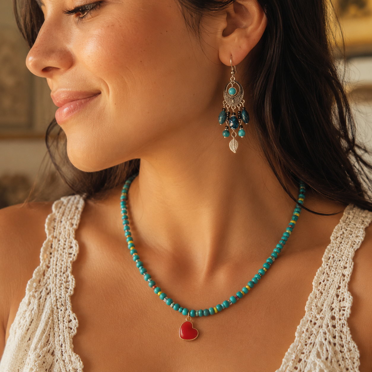 WW DREISEGEL Boho Jewelry Set lifestyle and detail image