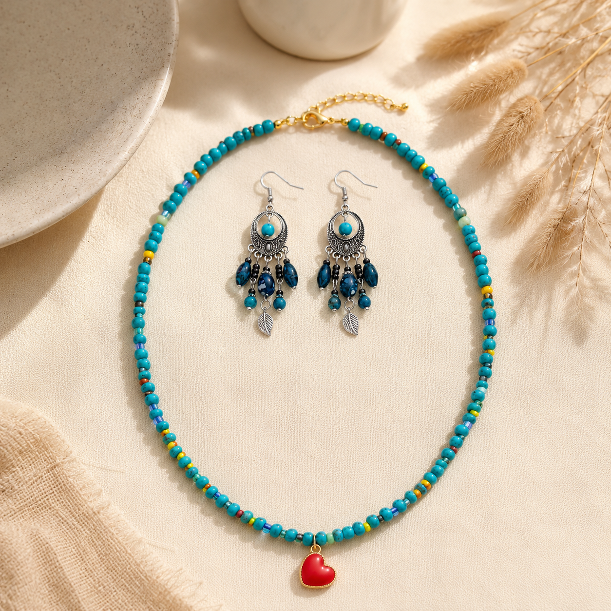 WW DREISEGEL Boho Jewelry Set lifestyle and detail image