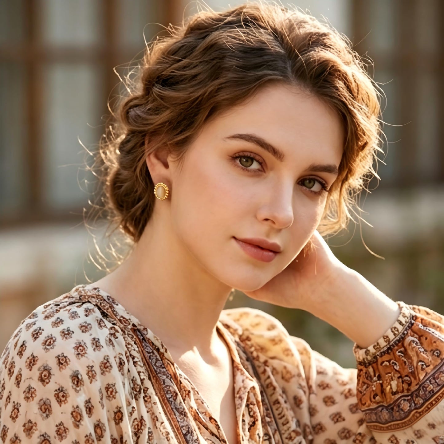 WW DREISEGEL Stud Earrings lifestyle and detail image